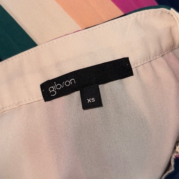 Gibson Bright Colorful Stripe Pleated Knee Length Skirt Holiday Event Party XS - Picture 11 of 14